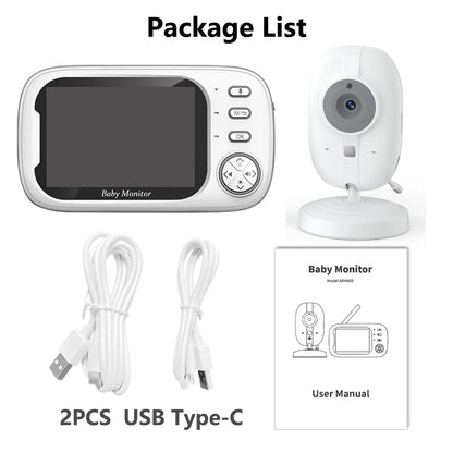 3.5" Wireless Video Baby Monitor – Night Vision, Temperature Monitoring & 2-Way Audio Baby Nanny Security Camera System