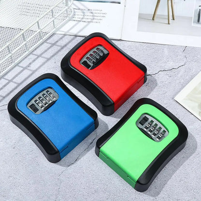 Wall Mounted Key Lock Box - Weatherproof Safe Box with 4-Digit Password - Secure Key Storage for Indoor & Outdoor Use, Made of Engineering Plastic