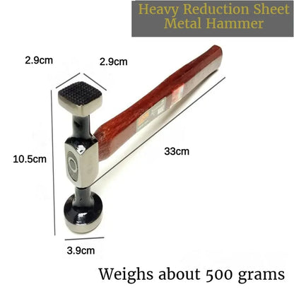 Sheet Metal Hammer with Walnut Wood Handle – Professional Multifunctional Auto Body & Mechanical Workshop Car Repair Tool