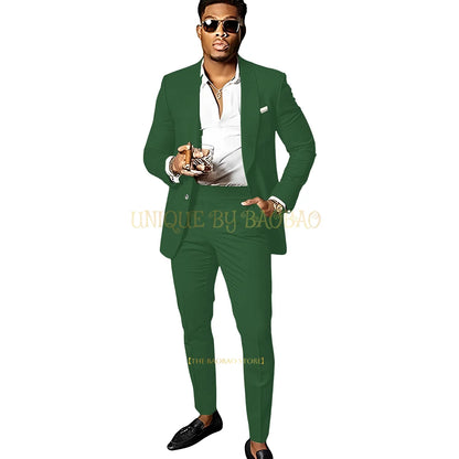 Men's Brown 2 Piece Suit - Shawl Collar Single Breasted Tuxedo Blazer & Pants Set For Wedding, Business & Formal Events