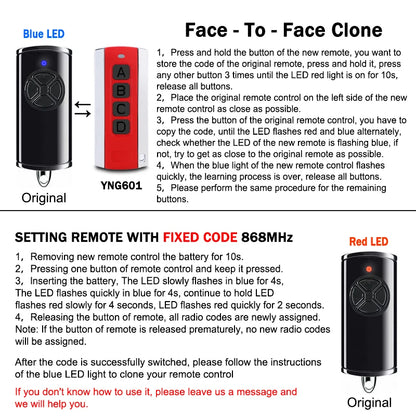 HORMANN 868MHz Remote Control – Compatible with HSE4, HSE2, HS5, HS4, HS1 Garage Door & Gate Openers