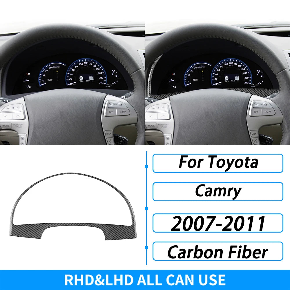 Toyota Camry 2007–2011 Carbon Fiber Interior Trim Set - Center Console, Gear Shift & Air Vent Decorative Covers