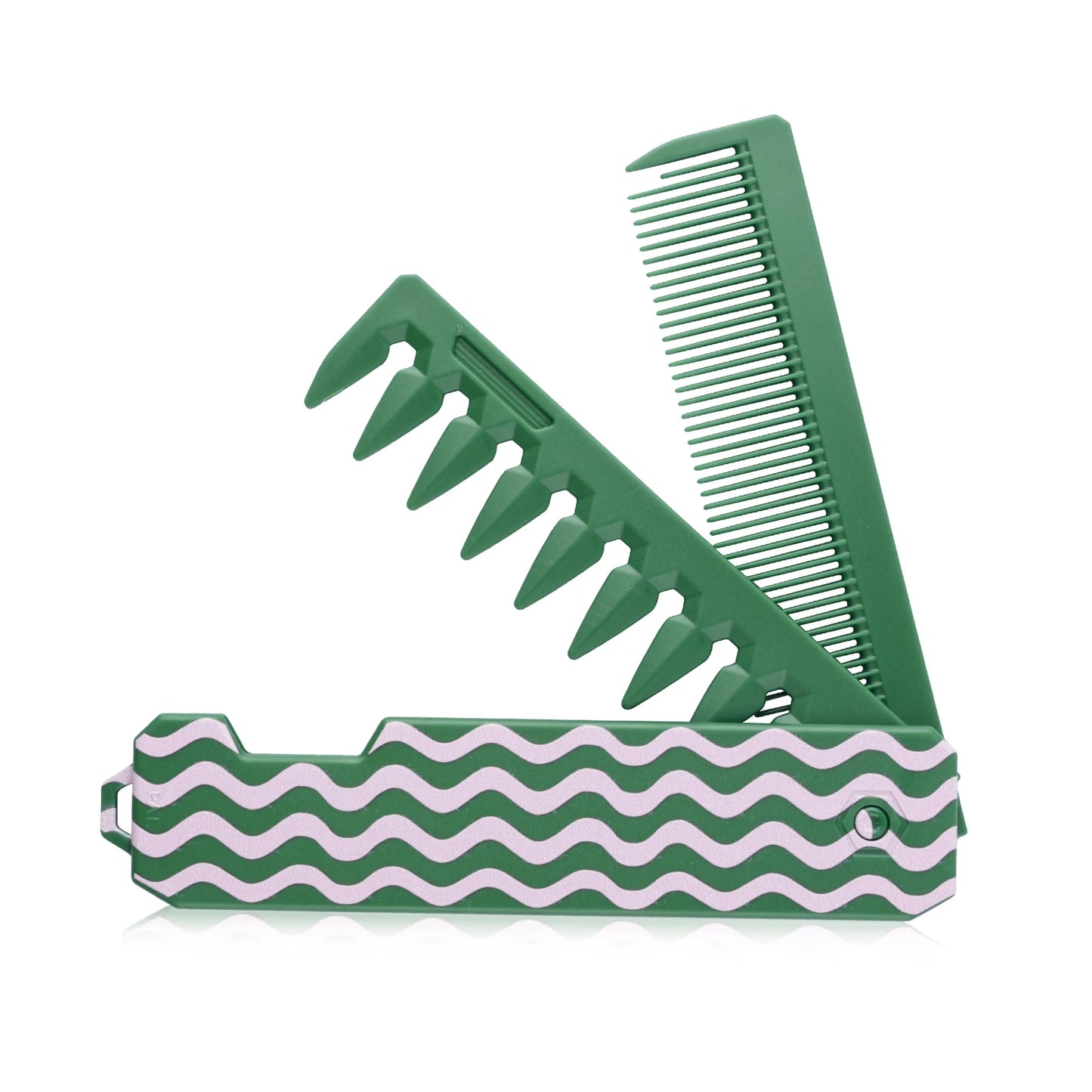 2-in-1 Pocket Folding Comb – Wide Tooth & Beard Comb for Hair Styling and Barber Use
