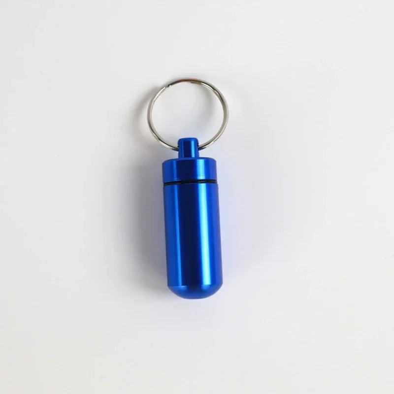 Mini Portable Pill Box – Waterproof Aluminum Case for Tablets, Vitamins, Fish Oils & Medicine Storage