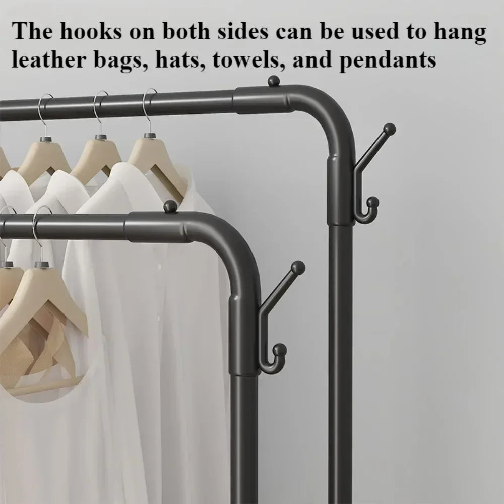 Metal Floor Standing Clothes Rack – Detachable & Easy-to-Assemble Storage Organizer