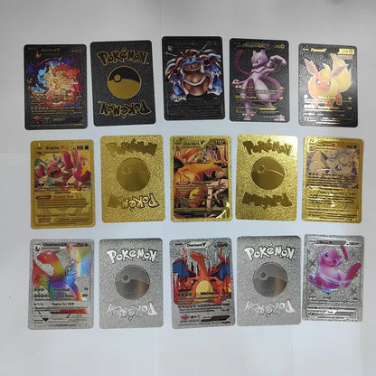 55-Piece Charizard Gold Foil Card Set - English & Spanish VMAX GX Collectible Trading Cards