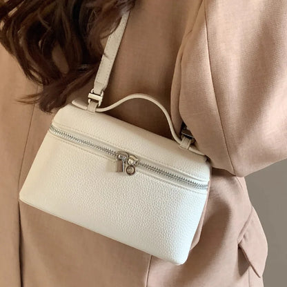 Lychee Grain Mini Shoulder Bag - Elegant Women’s Fashion Crossbody Handbag with Lunch Box Style Design