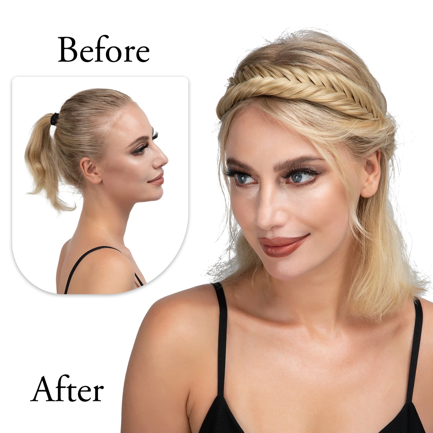 Bohemian Style Synthetic Fishtail Braided Headband with Adjustable Belt - SARLA Women's Hairpiece for Stylish Hairstyles