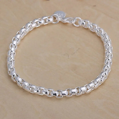 Fine 925 Sterling Silver Chain Bracelet – Solid Charm Jewelry for Women & Men, Party, Wedding & Fashion Gift