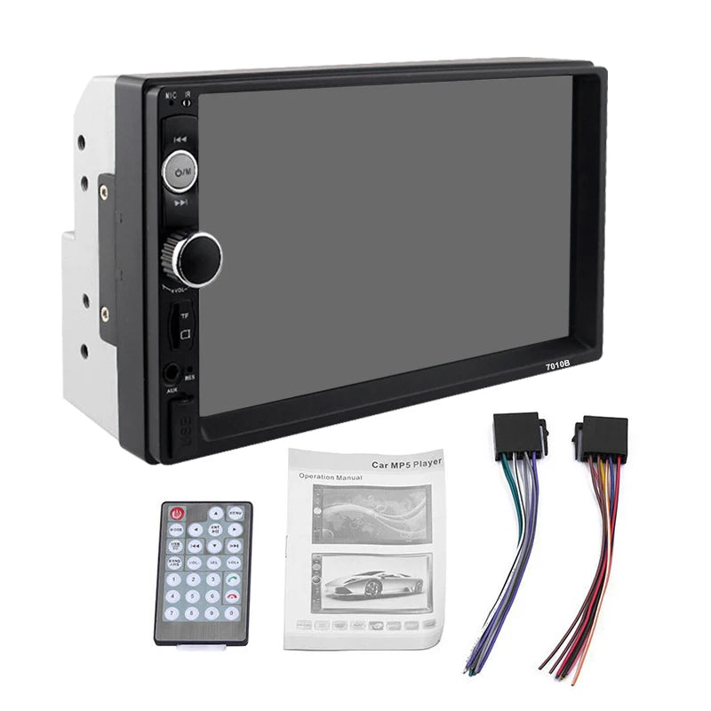 7 Inch 2 Din Car Stereo - Universal Touchscreen Multimedia MP5 Player with USB, TF Card & Bluetooth
