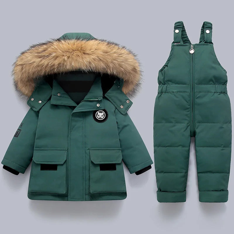 Children’s Winter Clothing Set – Baby Down Jacket Parka & Thick Snowsuit for Boys and Girls