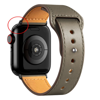Leather Band for Apple Watch Ultra 2 – Compatible 49mm/45mm/44mm/41mm/40mm/38mm, Wrist Bracelet Strap for iWatch Series 3–9, SE, 4, 5, 6, 7, 8 & 9