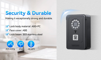 Camluxy Smart Key Box with Fingerprint & Digital Password – Secure Lockbox with IC Card and Combination Code Unlock