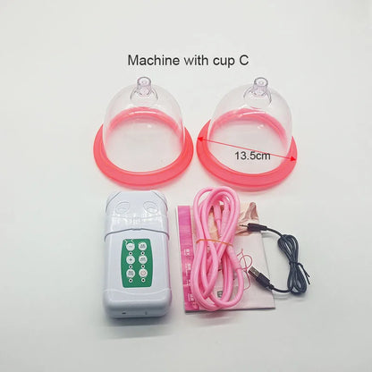 E-Cup Vacuum Suction Breast Enlargement & Body Massage Device, Multi-Function Cupping System for Neck, Back, Butt Lift & Nipple Care