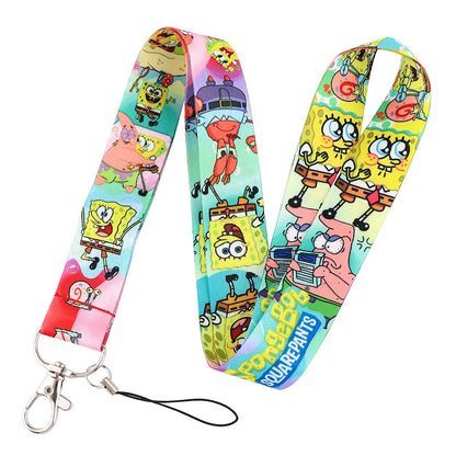 Spongebob Cartoon Key Lanyard – ID Badge Holder & Phone Neck Strap with Keyring