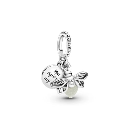 Fit Pandora 925 Silver Bracelets - Luminous Firefly, Chameleon, Aircraft & Butterfly Charms for DIY Jewelry Gift