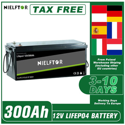 12V 24V 48V LiFePO4 Lithium Iron Phosphate Battery – 100Ah, 200Ah, 300Ah with Built-in BMS for Solar & Boats