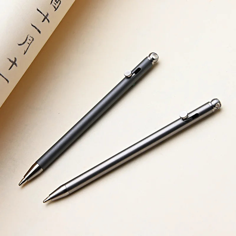 Pure Titanium Mini Bolt Pen — Compact Portable Keychain Metal Ballpoint Pen Travel & Signing Gift