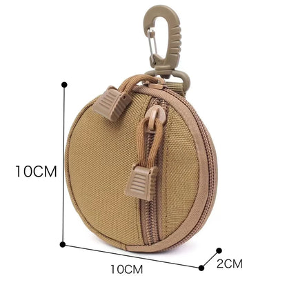 Outdoor Triangular Buckle Earphone Bag – Portable Circular Case for U Disk & Earphone Protection