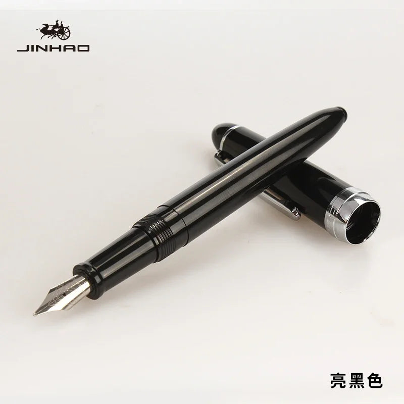 JINHAO 992 Fountain Pen 0.5mm — 12 Color Options, Silver Clip, Student Writing & Office Supplies