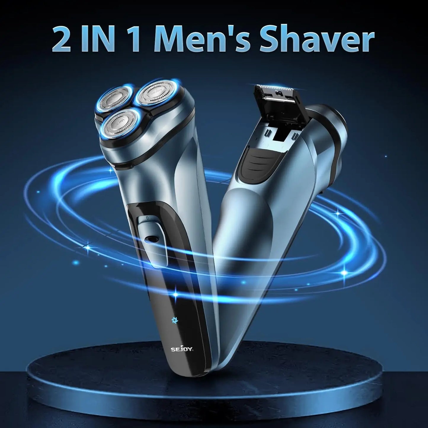 Sejoy Electric Razor for Men – 3-Blade Foil Shaver with 7500 RPM High-Speed Motor & Digital Power Display