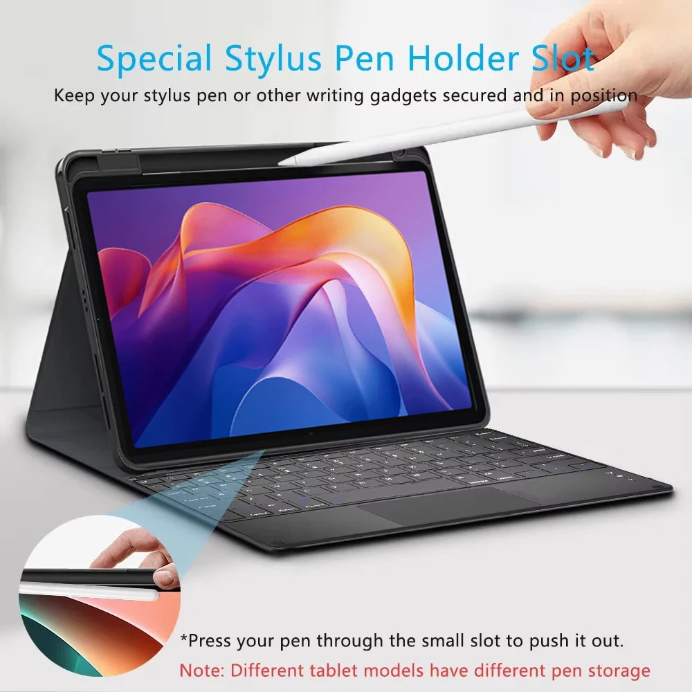 Keyboard Case for Redmi Pad 2 11-inch 2025 — Bluetooth Tablet Case with Pencil Holder for Xiaomi Redmi Pad 2