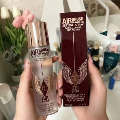 Charlotte Tilbury Makeup Set - Lip Balm Facial Setting Powder Liquid Foundation & Moisturizing Setting Spray Cosmetics