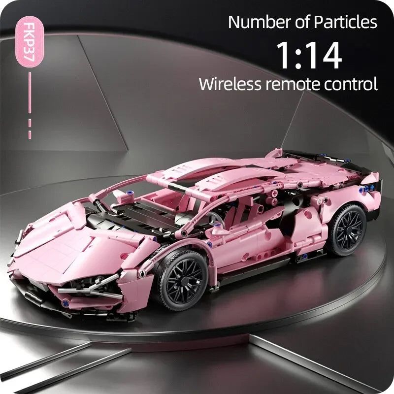 1280PCS Technical Racing Sports Car Building Blocks – Mechanical Supercar Model Kit Puzzle Toy for Kids & Adults Gift