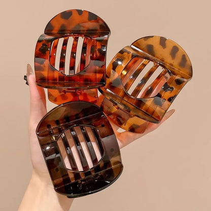New Korean Acetic Acid Hair Clip – Women's Leopard Spring Spoon Clip, Stylish Hair Accessories & Simple Headpiece