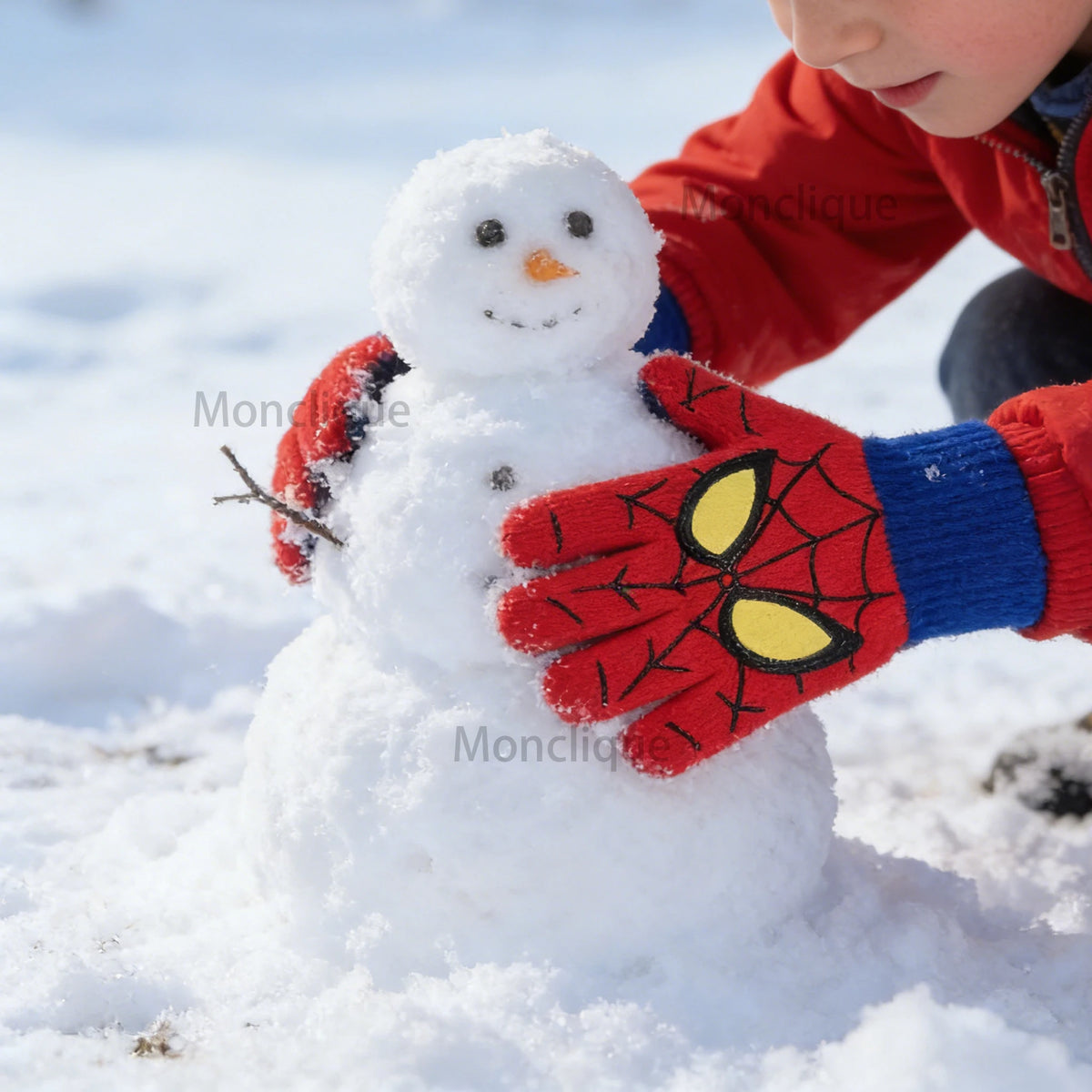 Spider-Man Winter Gloves - Warm Knitted Cartoon Gloves for Children, Marvel-Themed Christmas Gift