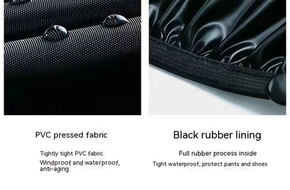 Black Waterproof Rain Boot Covers – High-Top Shoe Covers with Reflector for Motorcycle, Bike & Outdoor Use (Men & Women)