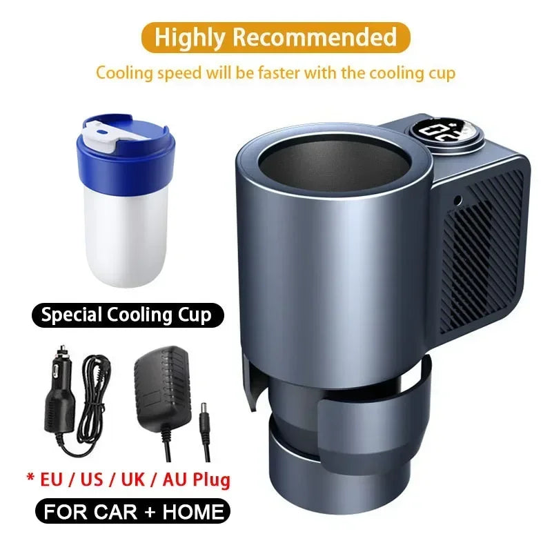 2-in-1 Smart Car Cup Cooler & Warmer – Portable Mini Heating & Cooling Mug for Coffee, Milk & Travel Drink Holder Refrigerator