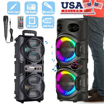 3000W Portable Bluetooth Speaker – Heavy Bass Subwoofer, Party DJ Karaoke, Rechargeable Loud Sound System