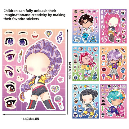 8/16/24pcs K-Pop Demon Hunters Puzzle Stickers – Cute Cartoon DIY Decals for Phone, Laptop & Luggage