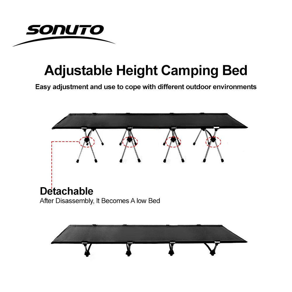 210x80cm 600D Oxford Camping Cot – Lightweight Portable Folding Bed for Outdoor Hiking & Travel