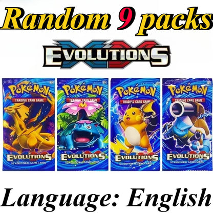 9 Pack Pokémon Trading Cards Set - English Booster Packs with Bright Stars, Prismatic Evolutions and Paldean Fates Gift Collection