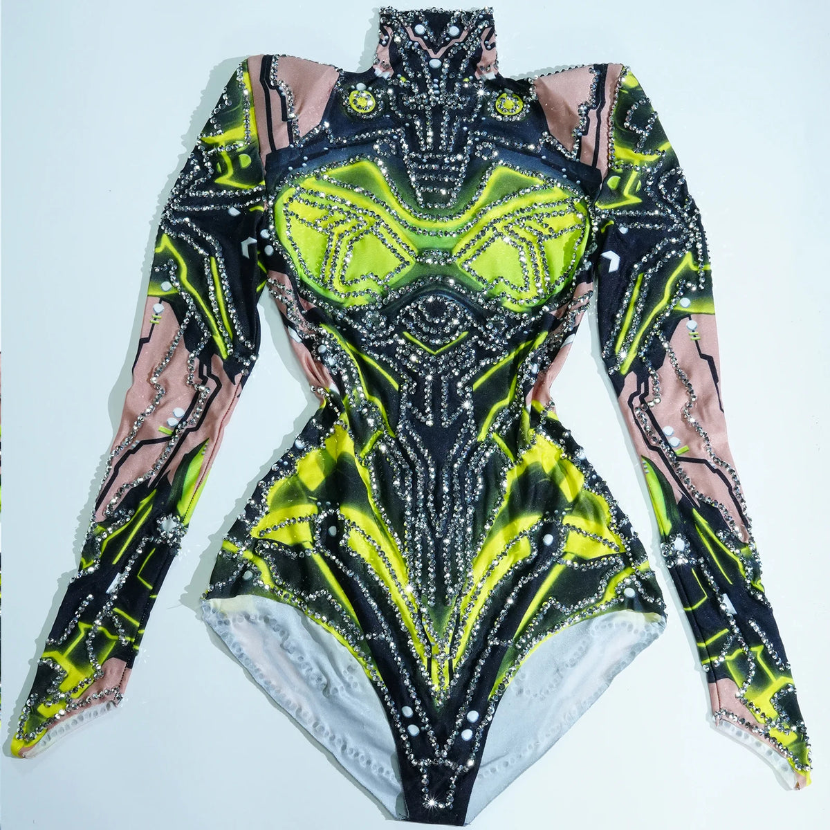 Purple Rhinestone Bodysuit - Prom, Dance, Nightclub & Stage Performance Costume