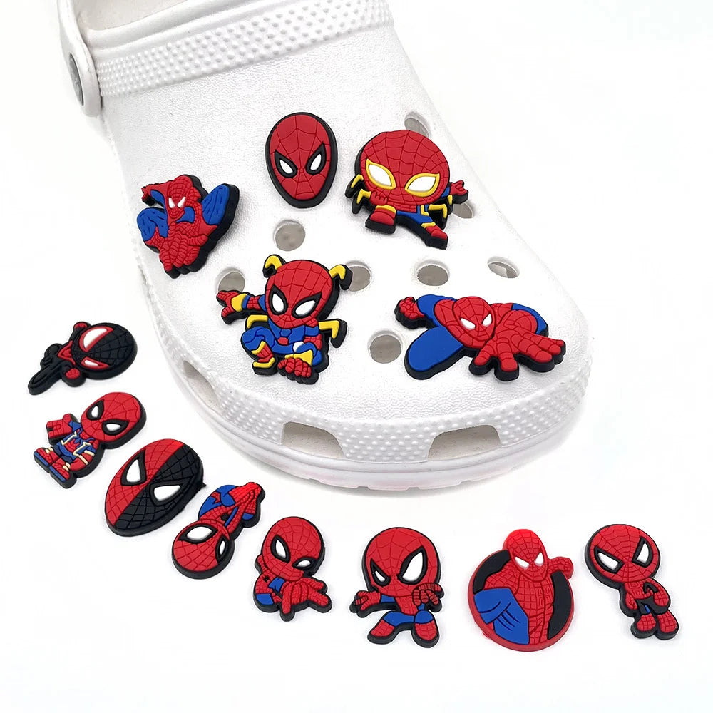 13Pcs Disney Spider-Man Shoe Charms – Cartoon Superhero Accessories for DIY Sandals & Kids Gifts