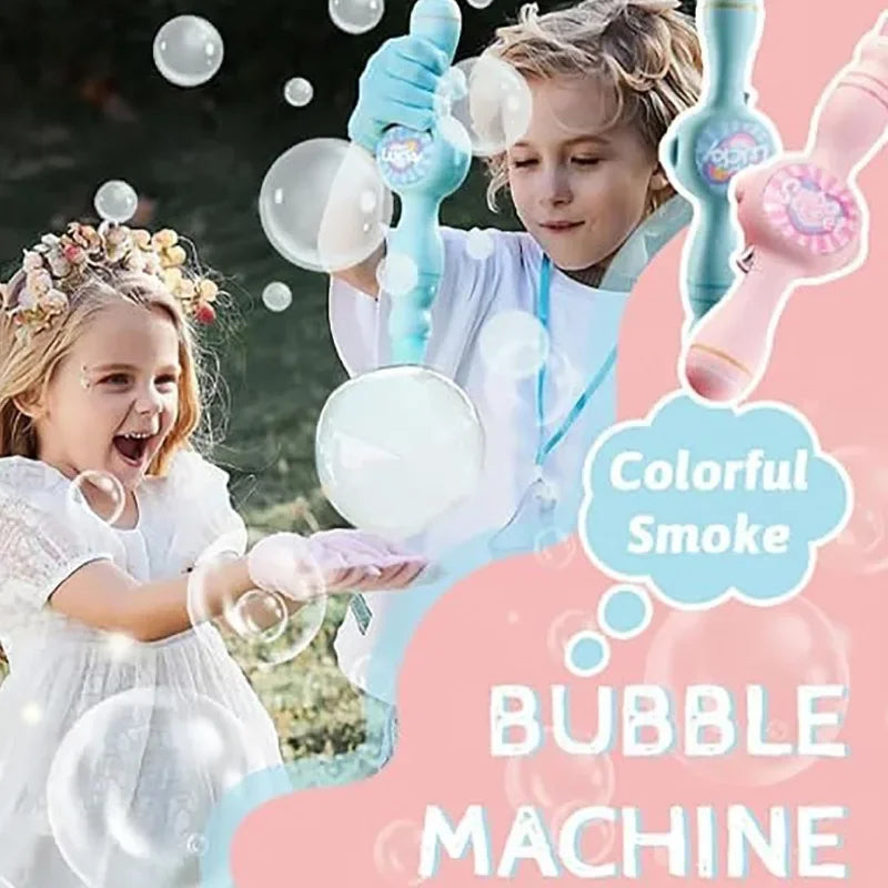 Smoke Bubble Machine & Fog Wand – Portable Magic Bubble Blower for Parties with Water Bottles