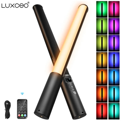 LUXCEO P400 RGB LED Light Wand for Photography & Video – CRI95+ Handheld Studio Tube Lamp 2500K-6500K for Vlogging & Content Creation