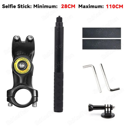 Motorcycle & Bicycle Selfie Stick Monopod – Handlebar Mount Bracket for Insta360 X5/X3/X4, GoPro Hero 8–13, DJI Accessories