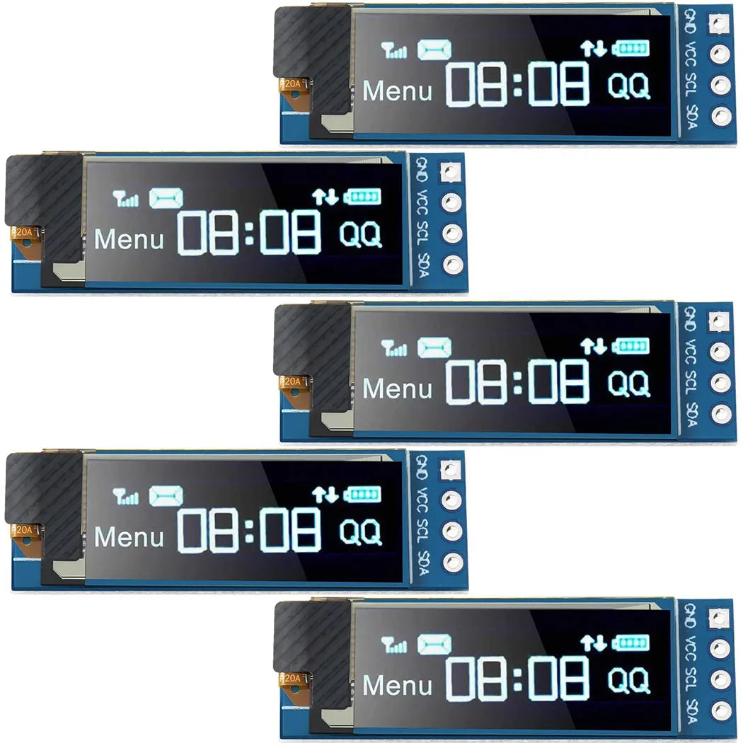 0.91 Inch OLED Display Module - 128x32 SSD1306 I2C IIC White Blue Screen for Arduino DIY Projects