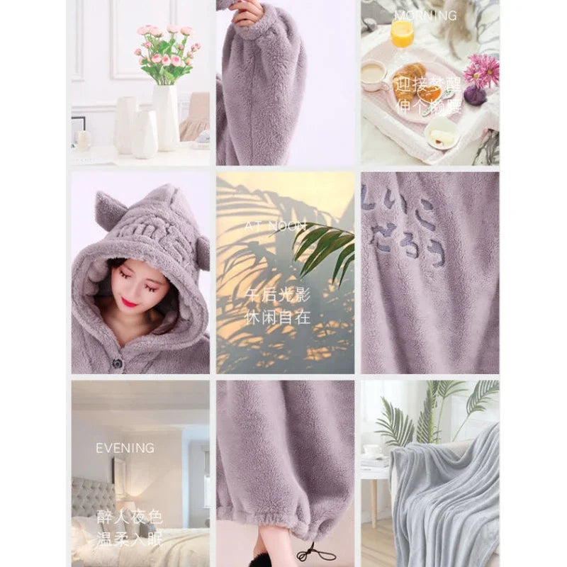 WASART Winter Hooded Fleece Blanket – Ultra Plush Oversized Sweater Blanket with Sleeves, Warm Flannel for Outdoor Use