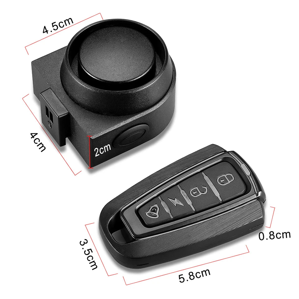 WSDCAM Bicycle Alarm – Waterproof Vibration Alarm with USB Charging & Remote Control, 110 dB Security for Bike & Motorcycle