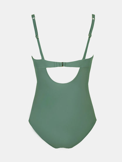 Cupshe Square Neck Drawstring One-Piece Swimsuit – Sexy Back Hook Monokini Beachwear for Women