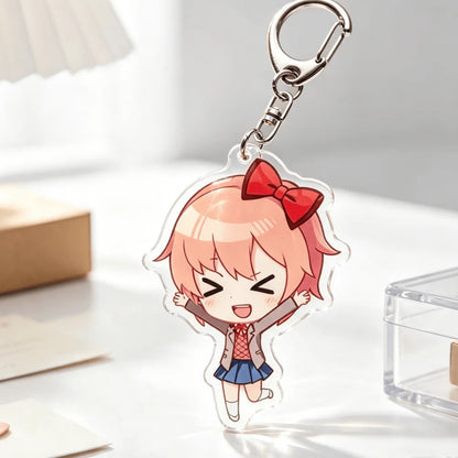 DDLC Doki Doki Literature Club Acrylic Keychains - Cute Chibi Yuri, Monika, Sayori, and Natsuki Backpack Accessories and Gifts