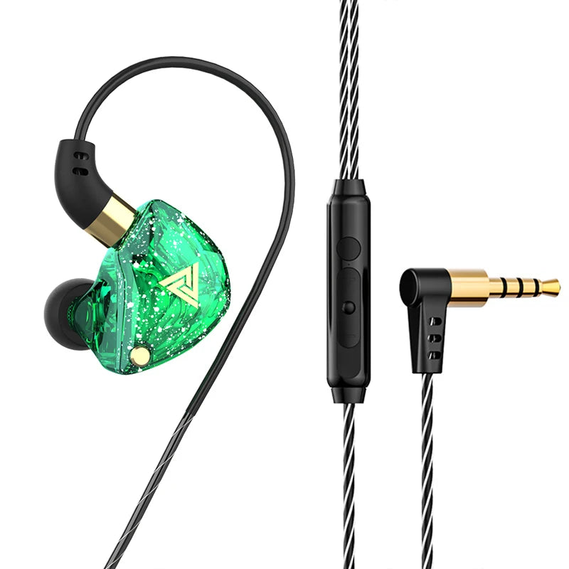 QKZ AK3 Wired Earphones - HiFi Bass Headphones with Microphone for Gaming, Sports & Music