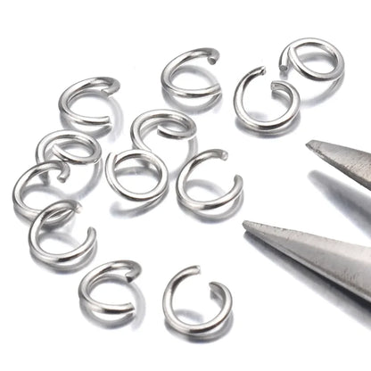 200pcs/Lot Stainless Steel Jewelry Findings - Open Single Loops Jump Rings & Split Rings Set for DIY Jewelry Making (3/4/5/6/7/8/10mm)