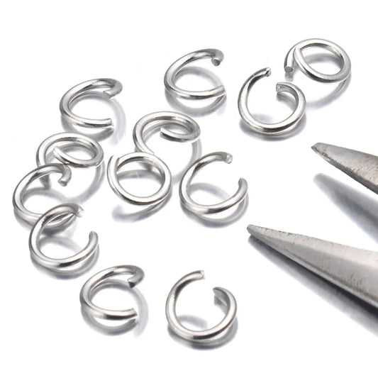 200pcs/Lot Stainless Steel Jewelry Findings - Open Single Loops Jump Rings & Split Rings Set for DIY Jewelry Making (3/4/5/6/7/8/10mm)