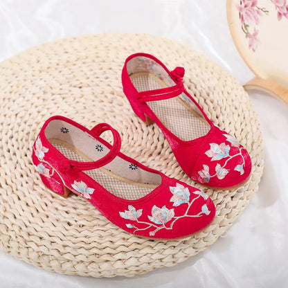 Women’s Embroidered Traditional Shoes - Vintage Chinese Hanfu Qipao Beijing Style Ethnic Dance Footwear